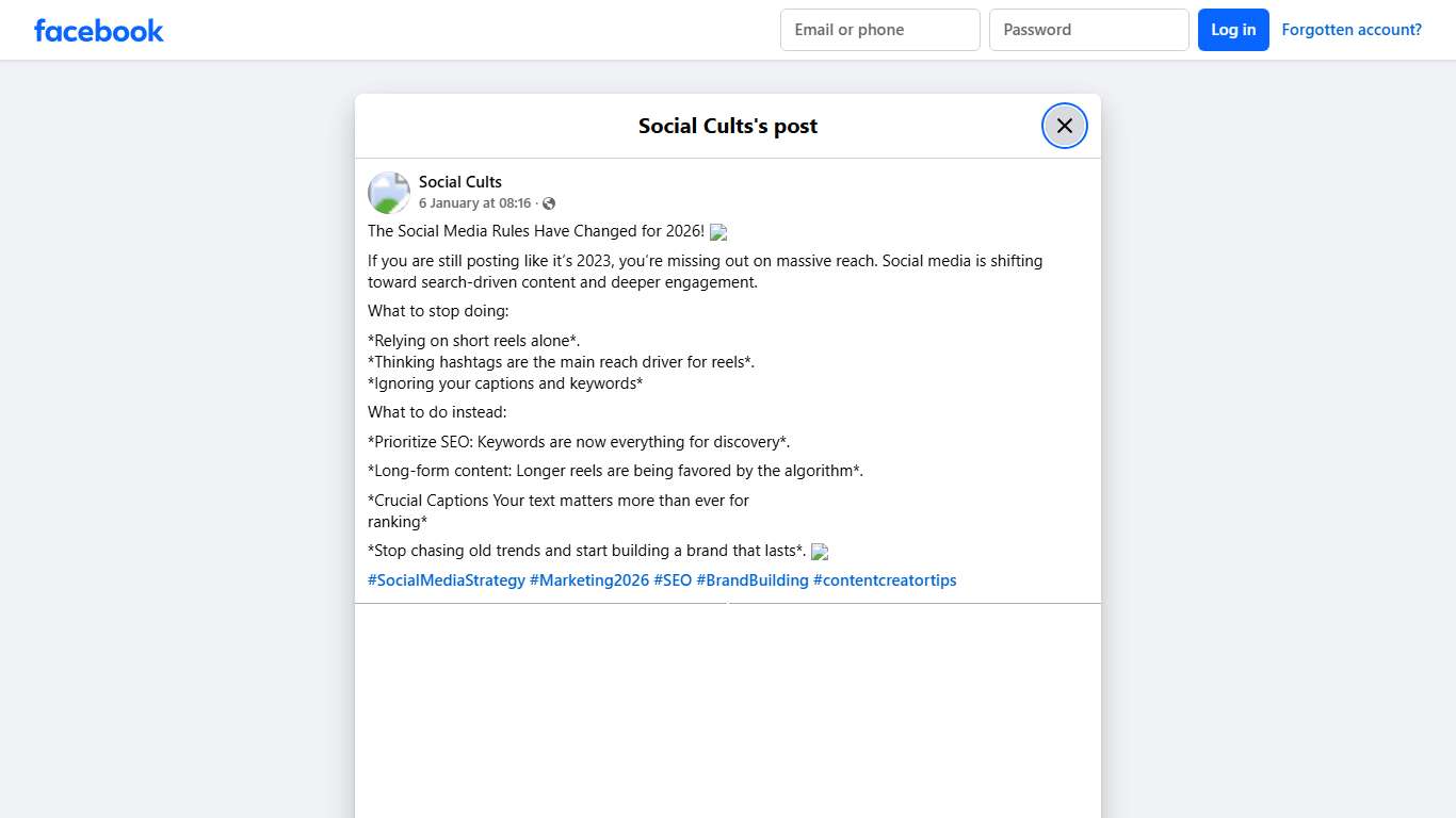 Social Cults - The Social Media Rules Have Changed for... Facebook